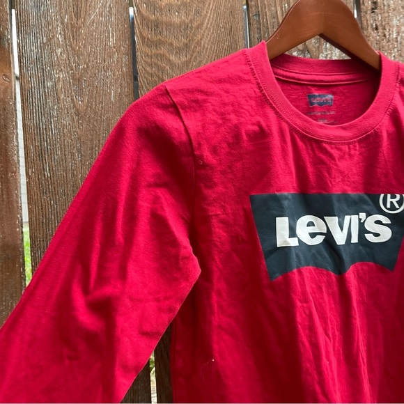 LEVIS Kids Red Long Sleeve Shirt Size 10-12 - Picture 5 of 12